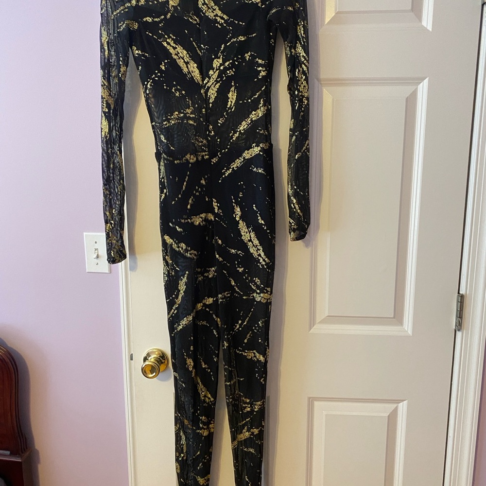 Weissman Black and Gold Women's unitard! Beautiful on stage! - Picture 2 of 3